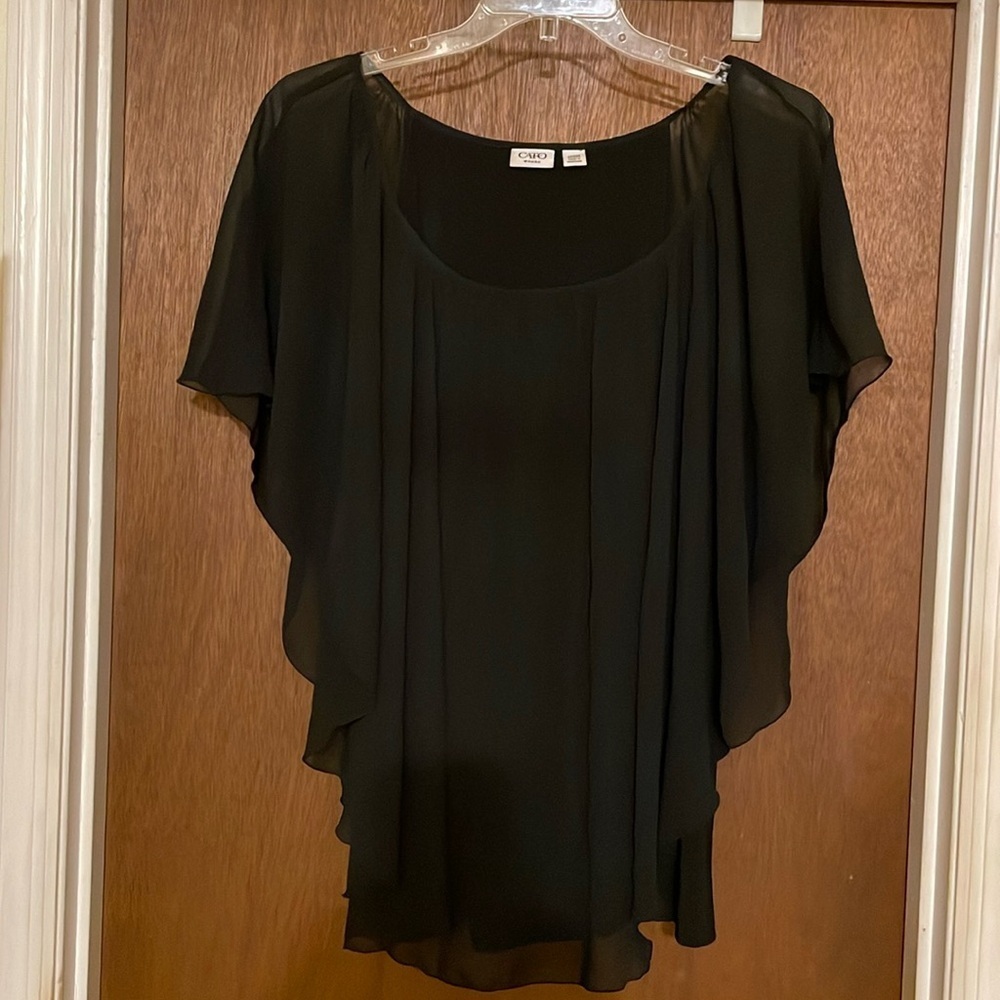 Cato layered bat wing sheer blouse​​